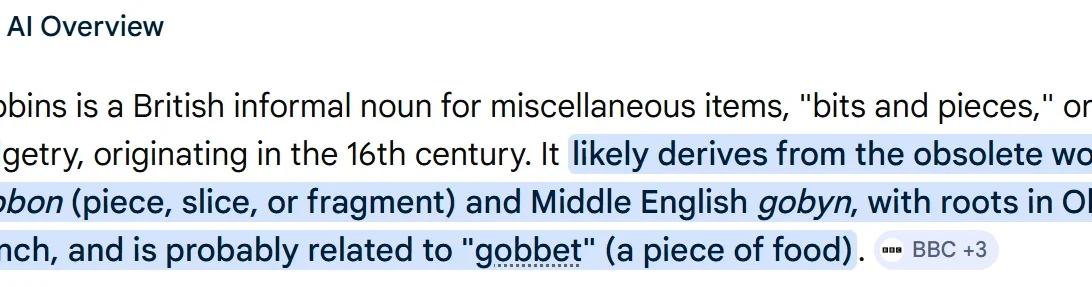 AI definition of Gubbins